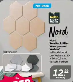 NETTO Nord 7er-Pack Filz- Wandpaneel Waben Angebot