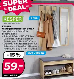 NETTO KESPER Wandgarderoben-Set 3-tlg. Angebot