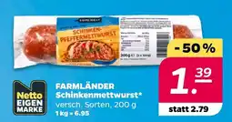 NETTO FARMLÄNDER Schinkenmettwurst Angebot