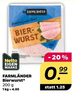 NETTO FARMLÄNDER Bierwurst Angebot
