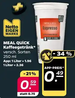 NETTO MEAL QUICK Kaffeegetränk Angebot