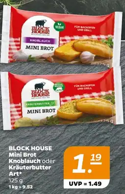 NETTO BLOCK HOUSE Mini Brot Knoblauch oder Kräuterbutter Art Angebot