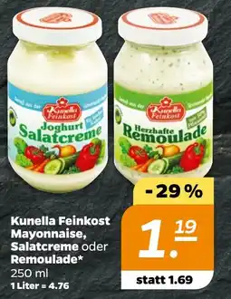 NETTO Kunella Feinkost Mayonnaise, Salatcreme oder Remoulade Angebot