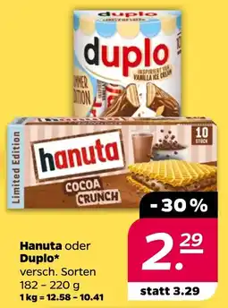 NETTO Hanuta oder Duplo Angebot