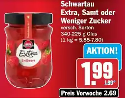 HIT Schwartau Extra, Samt oder Weniger Zucker Angebot