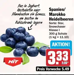 HIT Spanien/ Marokko Heidelbeeren Angebot
