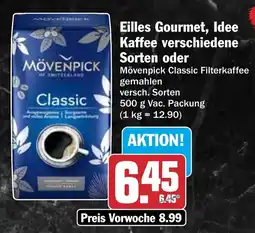 HIT Eilles Gourmet, Idee Kaffee oder Mövenpick Classic Filterkaffee Angebot