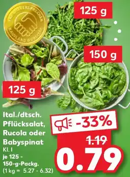 Kaufland Ital./dtsch. Pflücksalat, Rucola oder Babyspinat Angebot