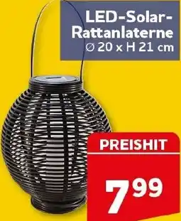 CENTERSHOP LED-Solar Rattanlaterne Angebot
