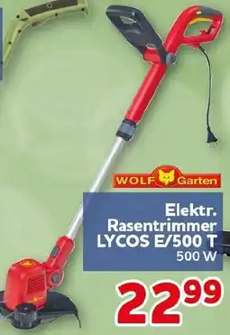 CENTERSHOP WOLF Garten Elektr. Rasentrimmer LYCOS E/500 T Angebot