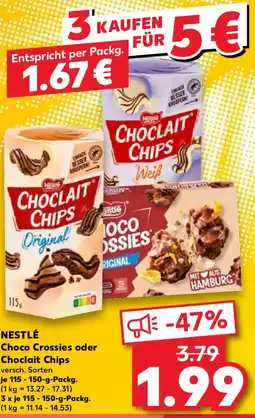 Kaufland NESTLÉ Choco Crossies oder Choclait Chips Angebot