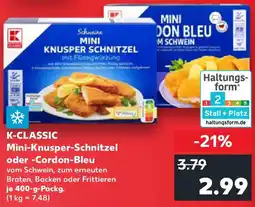 Kaufland K-CLASSIC Mini-Knusper-Schnitzel oder Cordon-Bleu Angebot
