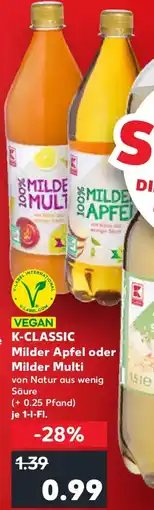 Kaufland K-CLASSIC Milder Apfel oder Milder Multi Angebot