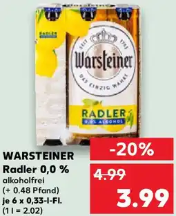 Kaufland WARSTEINER Radler 0,0 % Angebot