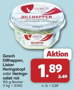 Famila Nord West Gosch Dillhappen, Lister Heringstopf oder Heringssalat rot Angebot