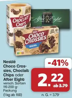 Famila Nord West Nestlé Choco Crossies, Choclait Chips oder After Eight Angebot