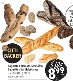 CITTI Markt Baguette Kalamata, Steinofenbaguette oder Malzstange Angebot