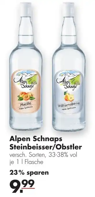 Handelshof Alpen Schnaps Steinbeisser/Obstler 1L Angebot