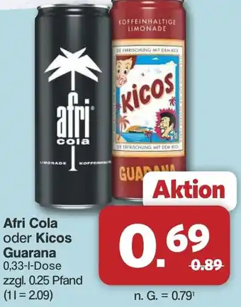 Famila Nord West Afri Cola oder Kicos Guarana Angebot