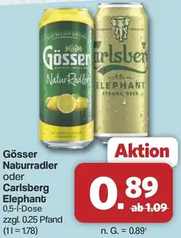 Famila Nord West Gösser Naturradler oder Carlsberg Elephant Angebot