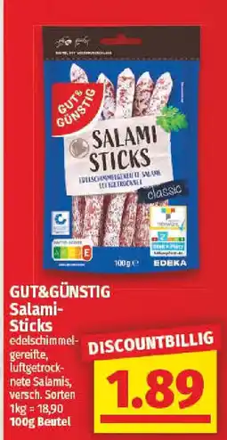 nah & gut GUT&GÜNSTIG Salami Sticks Angebot