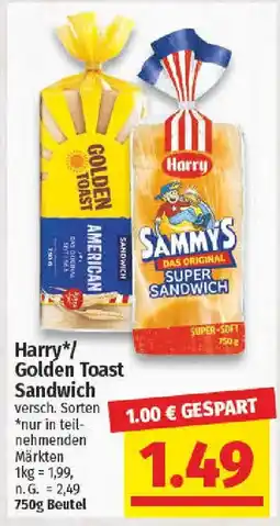 nah & gut Harry/ Golden Toast Sandwich Angebot