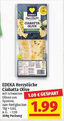 nah & gut EDEKA Herzstücke Ciabatta Olive Angebot