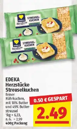 nah & gut EDEKA Herzstücke Streuselkuchen Angebot