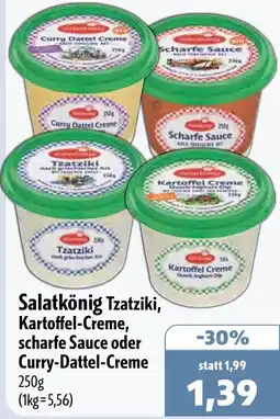 Aktiv Irma Salatkönig Tzatziki, Kartoffel-Creme, scharfe Sauce oder Curry-Dattel-Creme Angebot