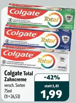 Aktiv Irma Colgate Total Zahncreme Angebot