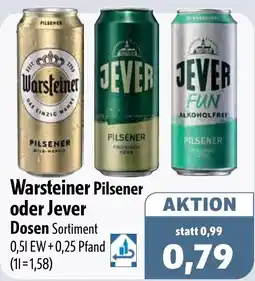Aktiv Irma Warsteiner Pilsener oder Jever Dosen Angebot