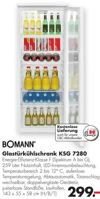 Handelshof Bomann Glastürkühlschrank KSG 7280 Angebot