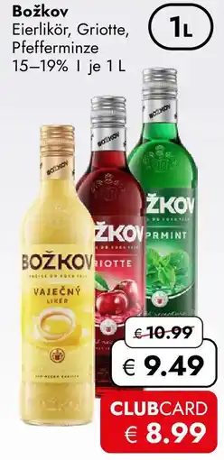 Travel Free Božkov Eierlikör, Griotte, Pfefferminze Angebot