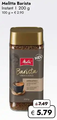 Travel Free Melitta Barista Instant Angebot