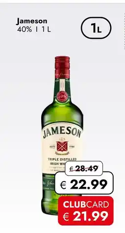 Travel Free Jameson triple distilled irish whiskey Angebot