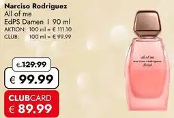 Travel Free Narciso Rodriguez All of me EdPS Damen Angebot