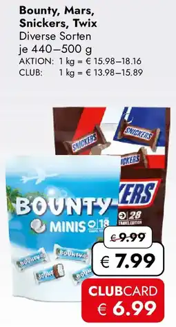 Travel Free Bounty, Mars, Snickers, Twix Angebot