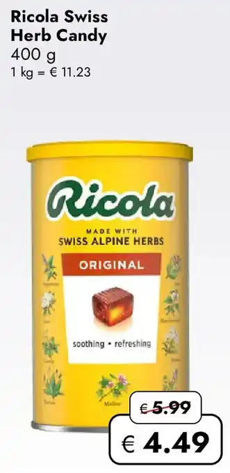 Travel Free Ricola Swiss Herb Candy Angebot
