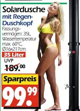 Wreesmann Solardusche mit regen-duschkopf Angebot