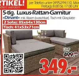 Wreesmann Luxus-rattan-garnitur dinant 5-tlg Angebot