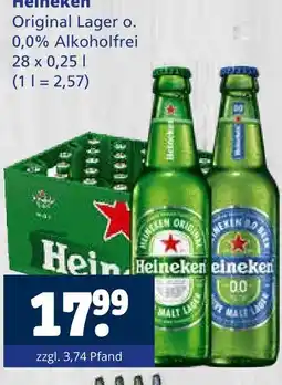 Getränkewelt Heineken original lager o. 0,0% alkoholfrei Angebot