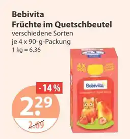 V Markt Bebivita früchte im quetschbeutel Angebot