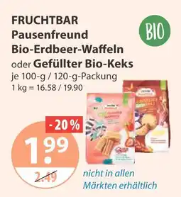 V Markt Fruchtbar pausenfreund bio-erdbeer-waffeln oder gefüllter bio-keks Angebot