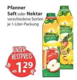 V Markt Pfanner saft oder nektar Angebot
