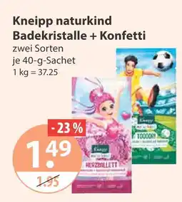V Markt Kneipp naturkind badekristalle konfetti fußball Angebot