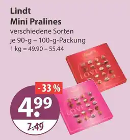 V Markt Lindt mini pralines Angebot