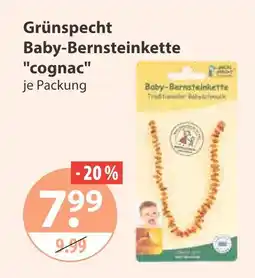 V Markt Grünspecht baby-bernsteinkette 'cognac' Angebot