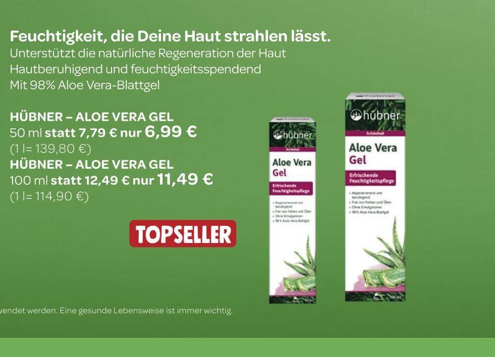 Hbner aloe vera gel Angebot bei Vitalia