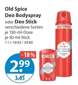 V Markt Old spice deo bodyspray oder deo stick Angebot
