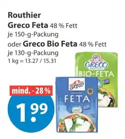 V Markt Routhier greco feta oder greco bio feta Angebot
